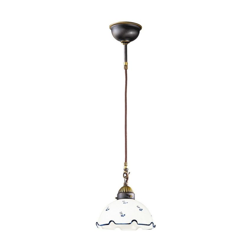 Kolarz Lighting Nonna Cottage Style Glass Dome Pendant Light Matt Antique Brass,