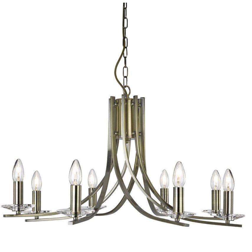 Searchlight Lighting Search Light Eu - Ascona 8 Light Chandelier Antique Brass F