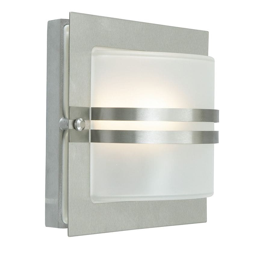 Elstead Lighting Bern 1 Light Outdoor Frosted Wall Light Stainless Steel IP65, E