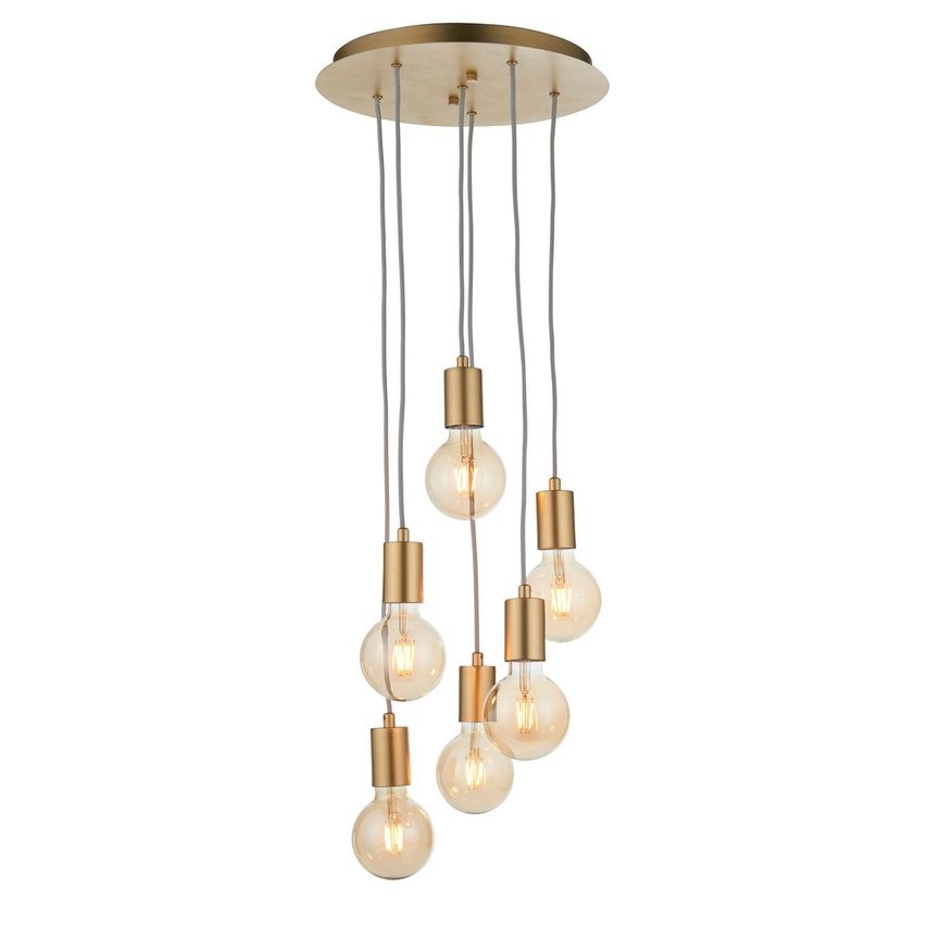 Endon Studio Plate Pendant Ceiling Lamp, Soft Gold Paint