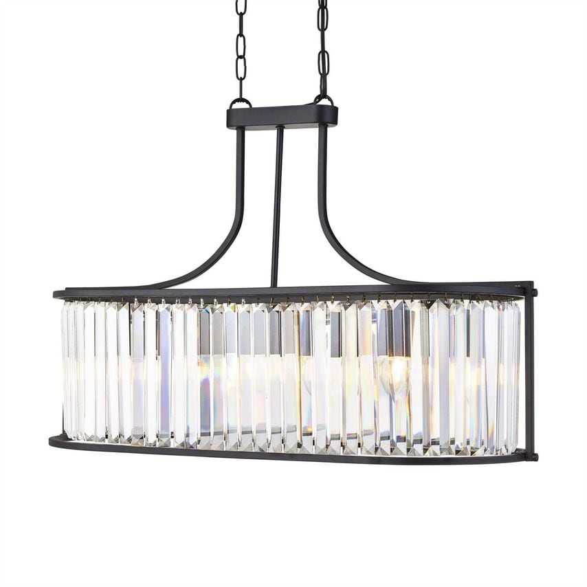 Netlighting Search Light Eu - Victoria 5 Light Bar Pendant Matt Black, with Glas