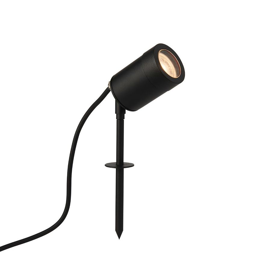 Saxby Odyssey Outdoor Spike Satin Black Paint & Clear Glass IP65