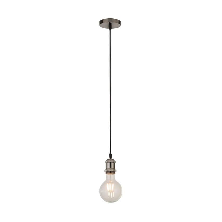 Searchlight Lighting Silver 1 Light Cable Suspension with 1.5Mtr Black Textile C