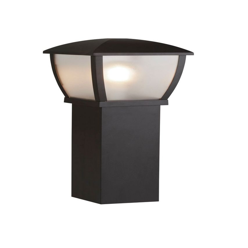 Searchlight Lighting Outdoor Post (730mm Height) - Black with Clear Frosted Pane
