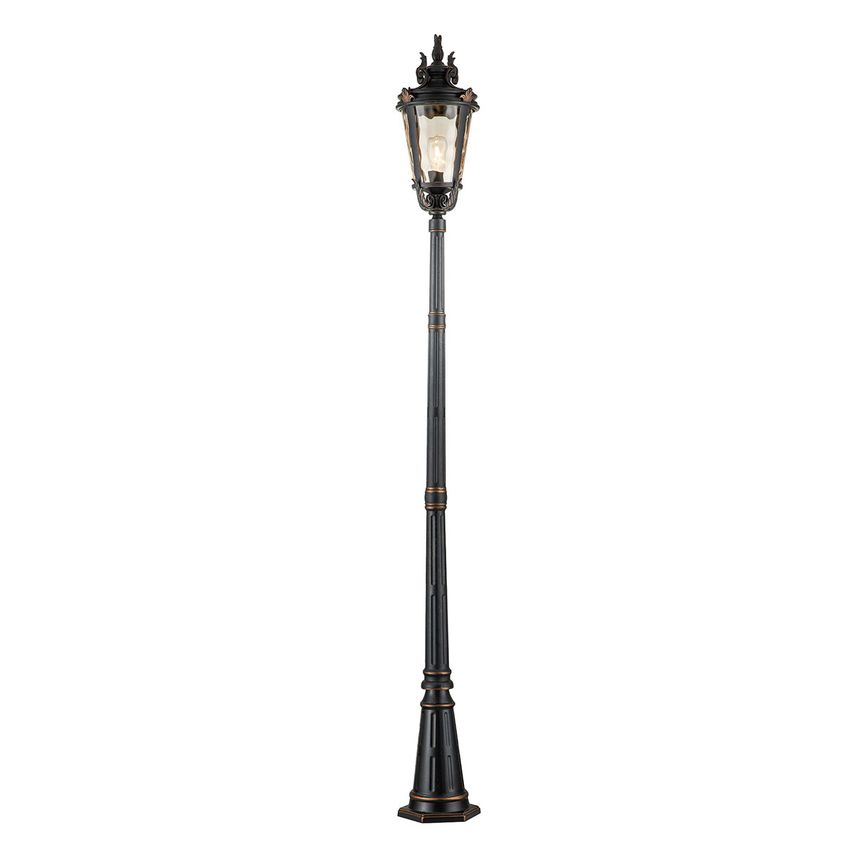 Baltimore 1 Light Outdoor Pedestal Lantern Weathered Bronze Ip44, E27