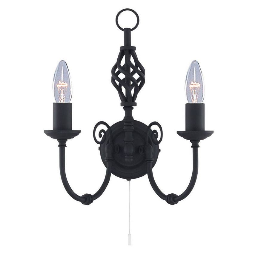 Netlighting Search Light Eu - Zanzibar 2 Light Indoor Candle Wall Light Black, E