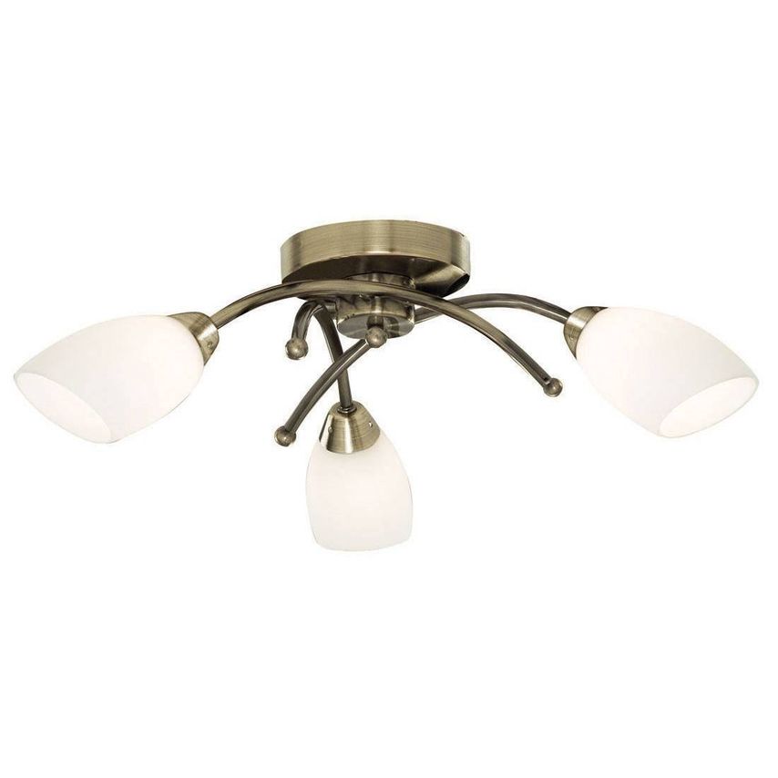 Searchlight Lighting Opera 3 Light Flush Multi Arm Ceiling Light Antique Brass a