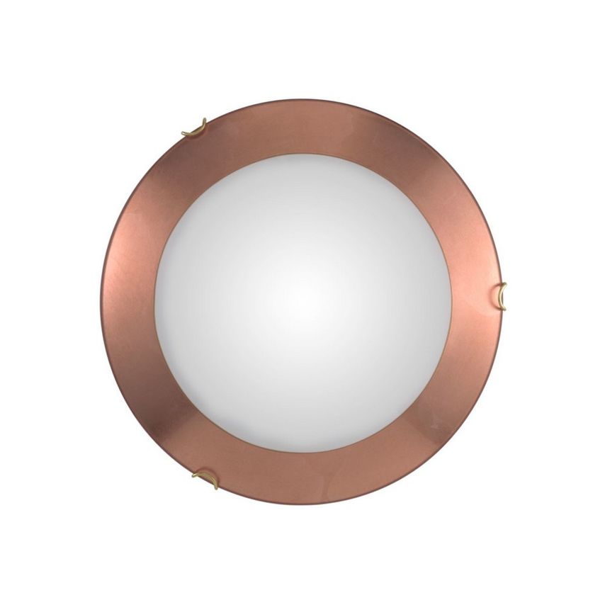 Moon Lifestyle Simple Flush Ceiling Light Antique Brass - Leaf Copper Finish, 2x E27