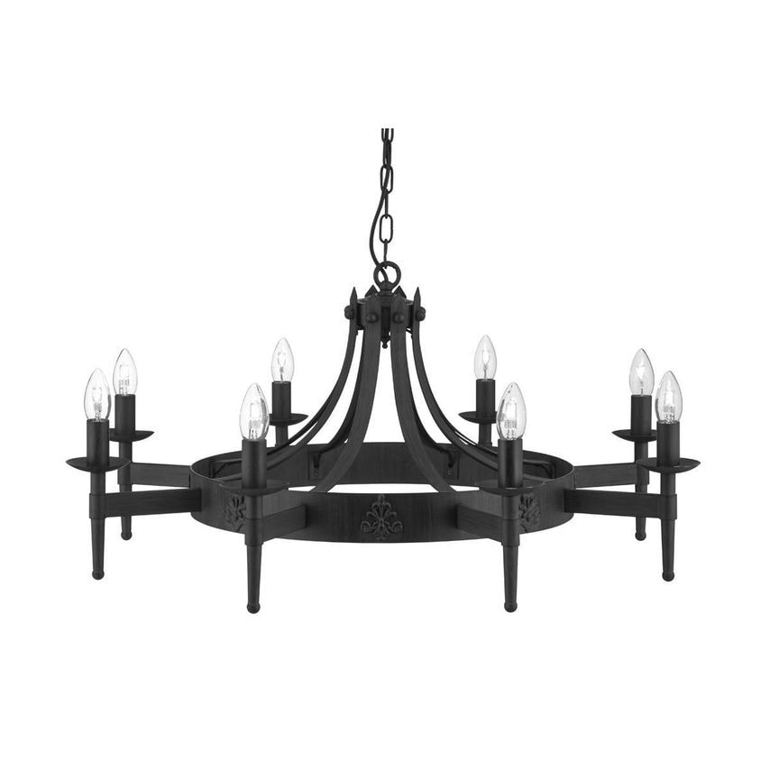 Searchlight Lighting Search Light Eu - Cartwheel 8 Light Chandelier Black Finish