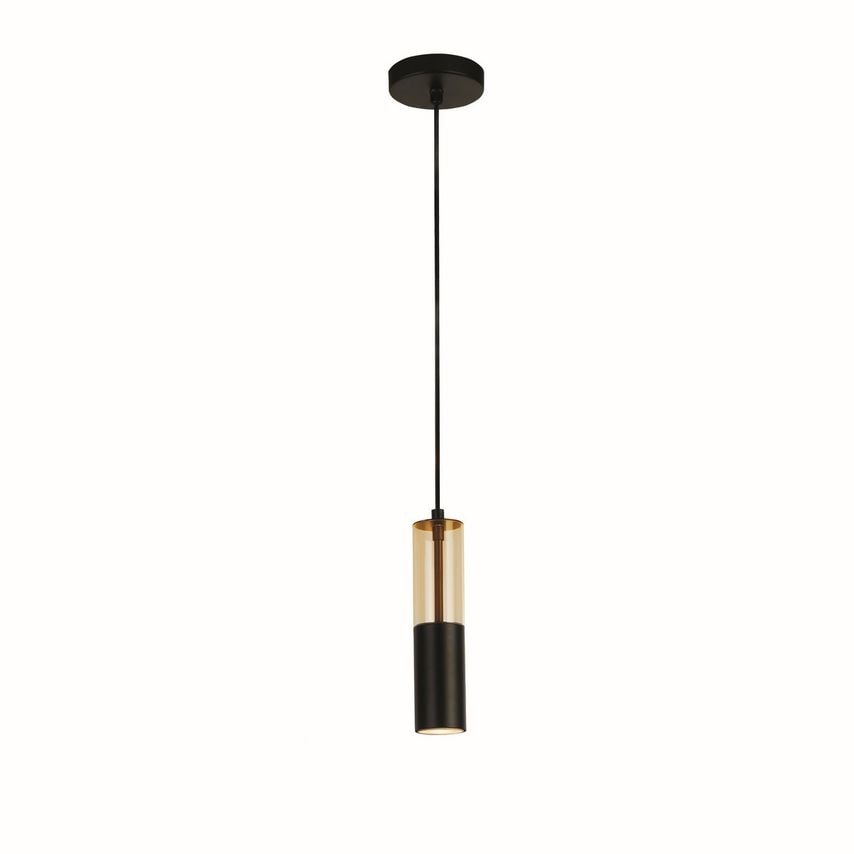 Searchlight Lighting Merrygold Ceiling Pendant, Amber Acrylic & Black