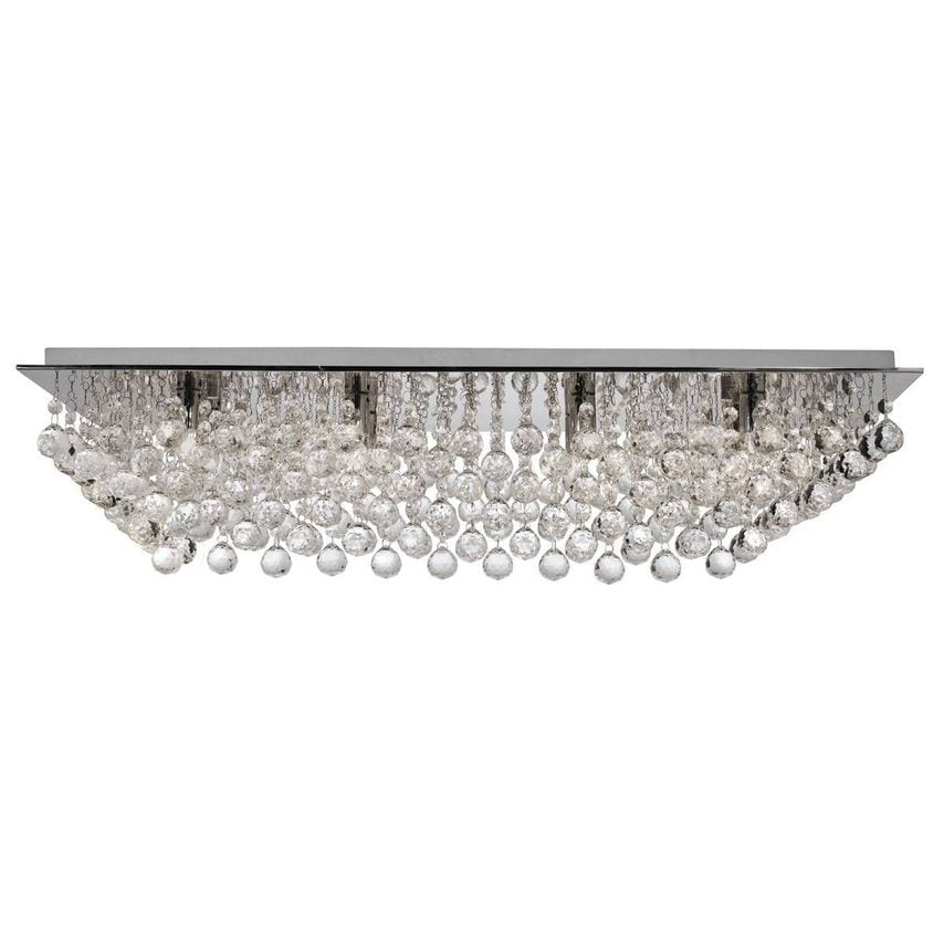Searchlight Lighting Hanna 8 Light Flush Ceiling Light Chrome with Crystal Decor