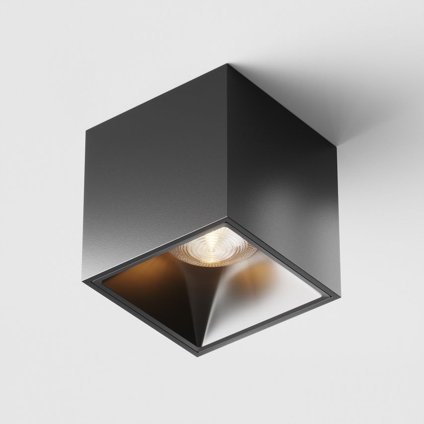 Maytoni Alfa Led Square Dimmable Surface Mounted Downlight Black, 840lm, 3000K