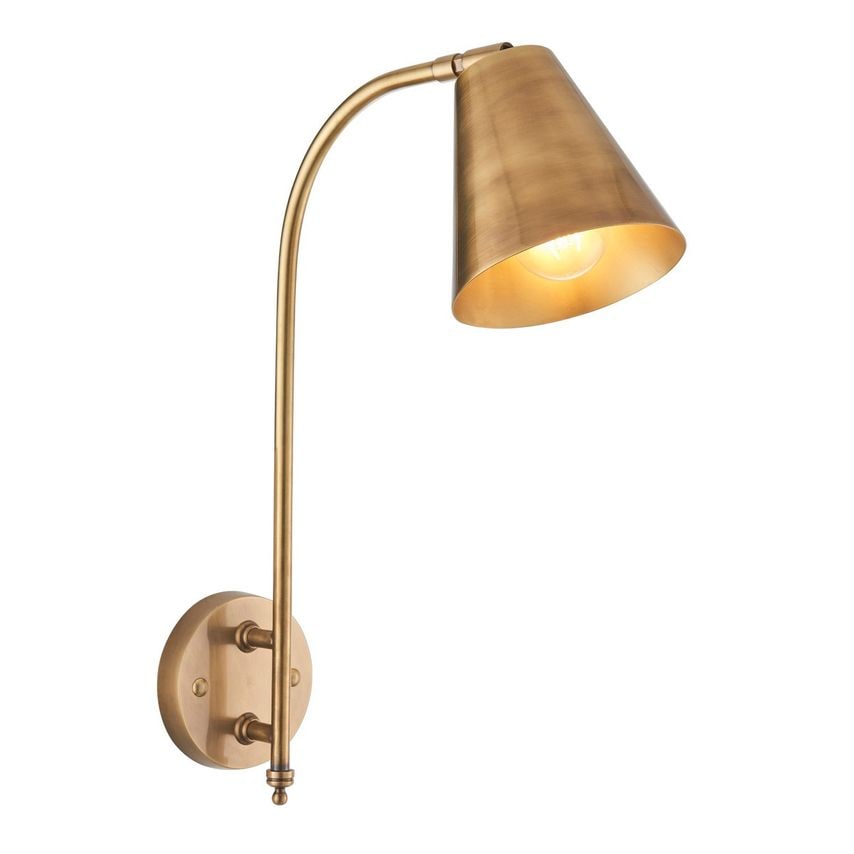 Endon Radha Task Wall Lamp Antique Solid Brass