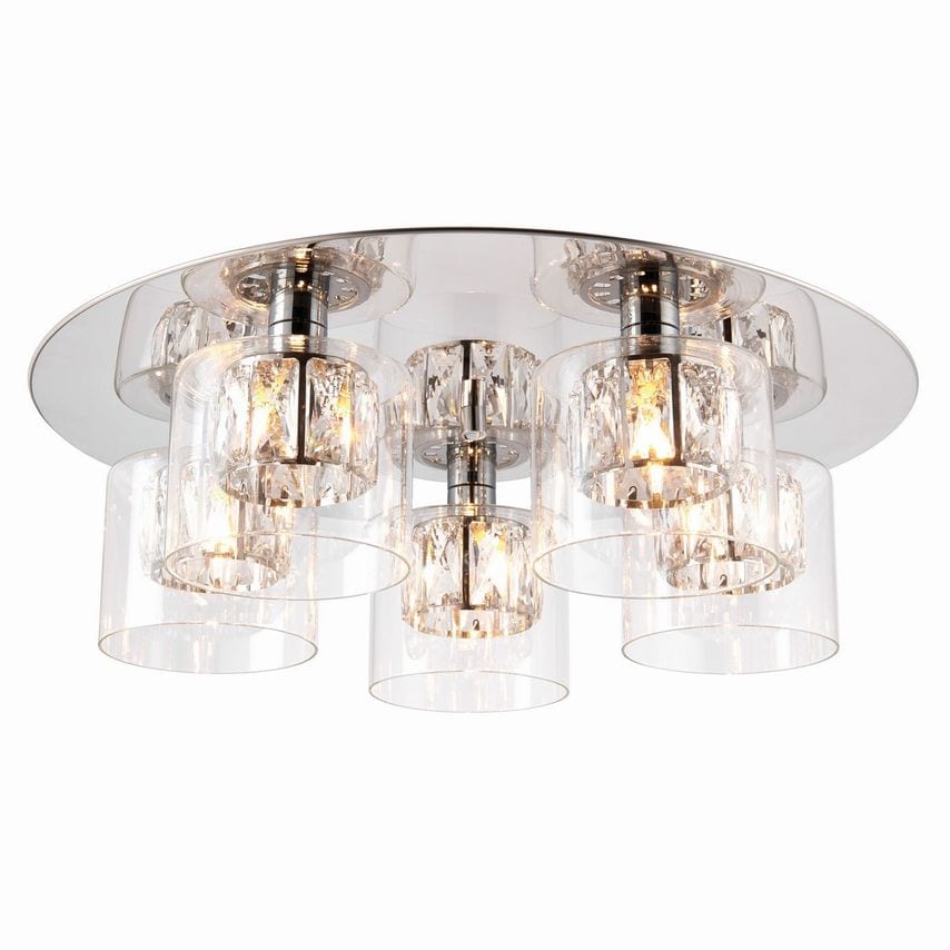 Endon Verina 5 Light Flush Chrome, Glass, G9