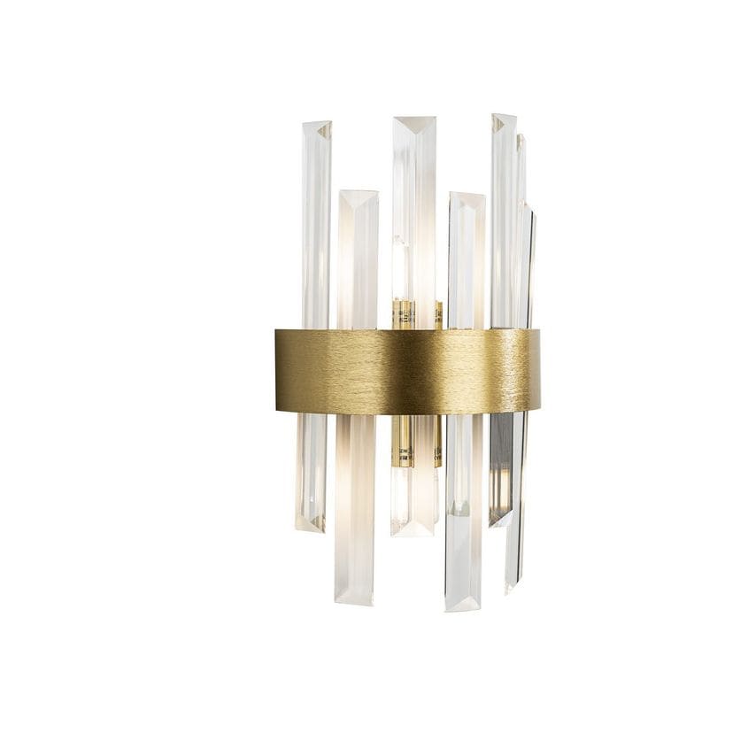 Schuller Grace 2 Light Wall Lamp Brushed Gold, Transparent, G9