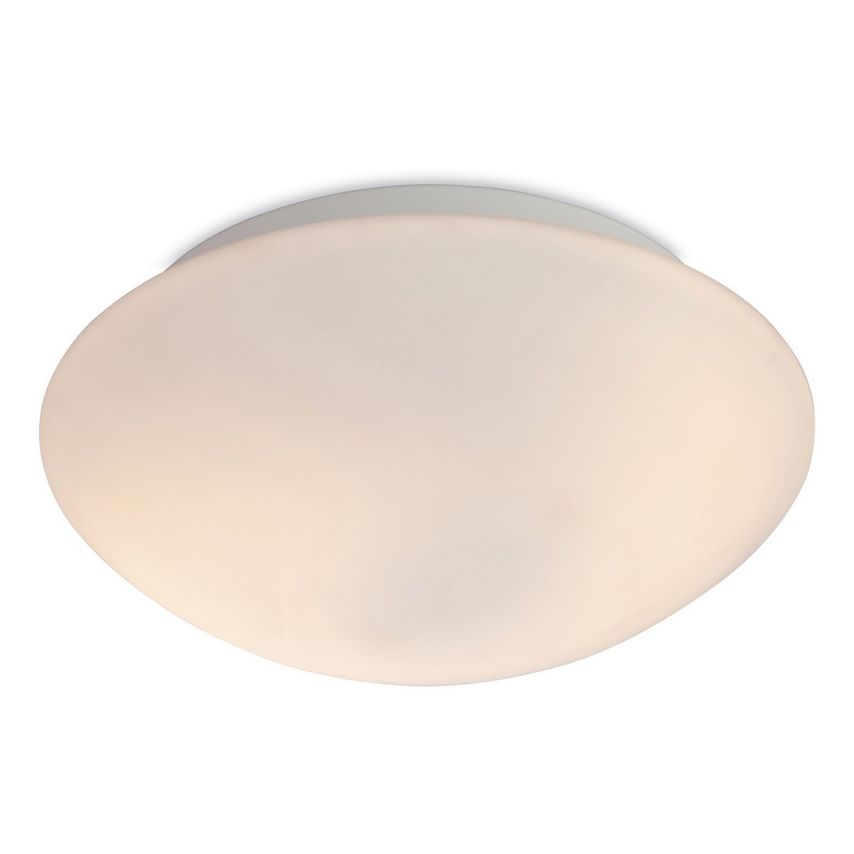 Firstlight Vento 2 Light Flush Round Bathroom Ceiling Light Opal Glass IP44, E27