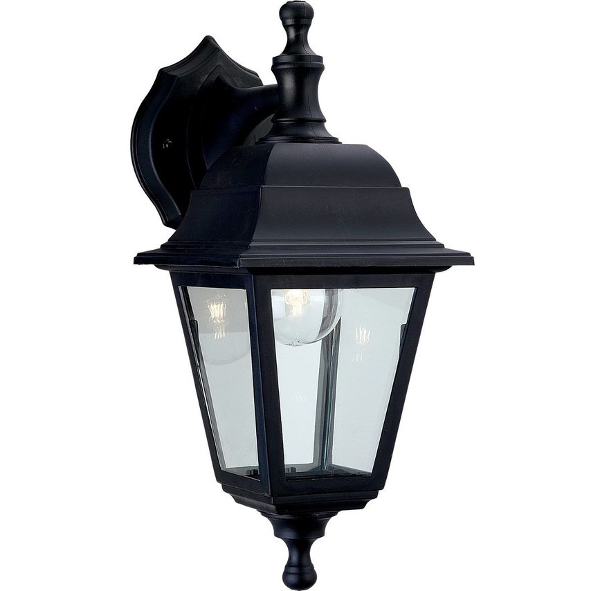 Firstlight Oslo 1 Light Outdoor Wall Lantern - Uplight/Downlight Black Resin IP4