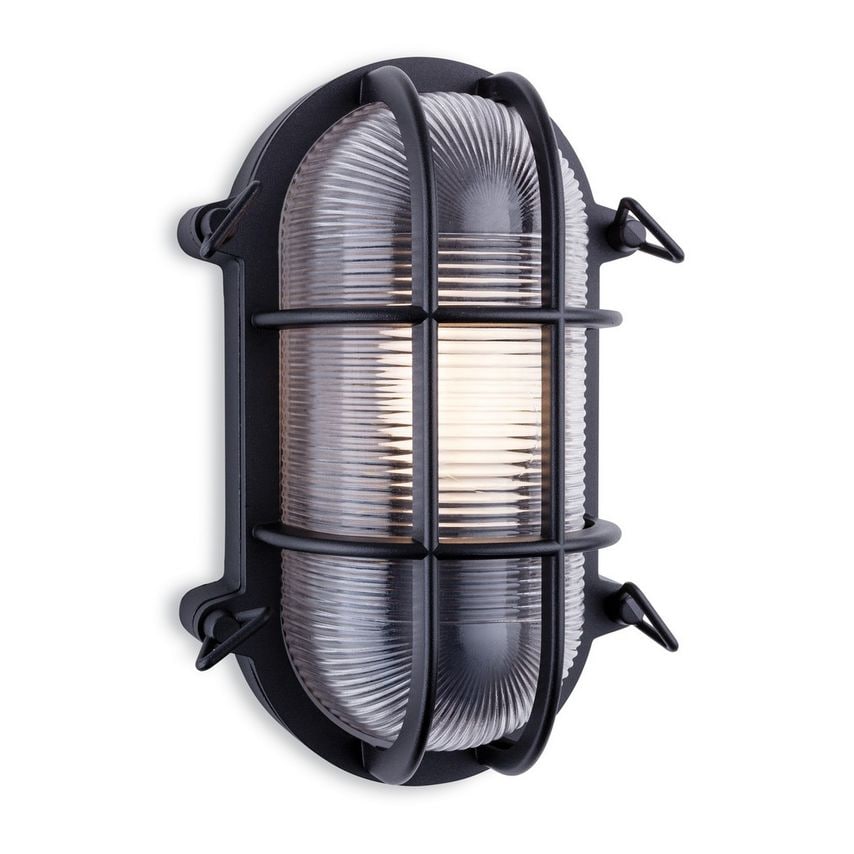 Shop Netlighting Turin Outdoor Bulkhead Wall Light Oval Black IP65, E27