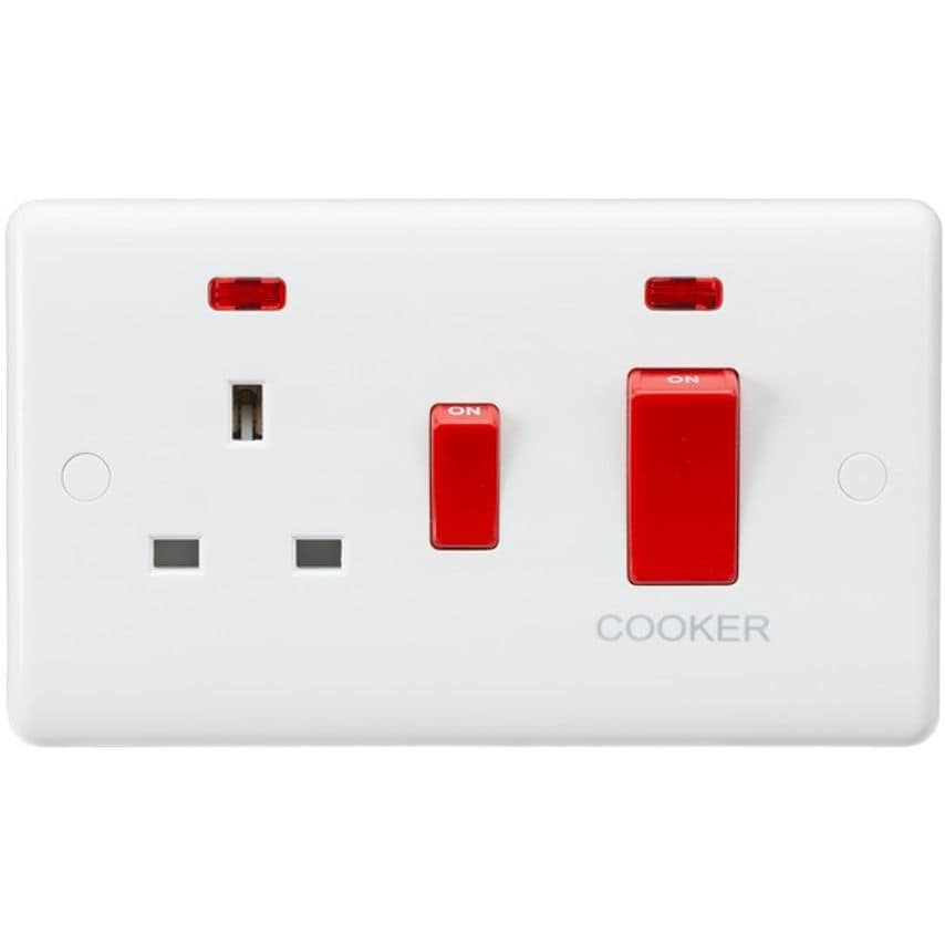 Knightsbridge Knightsbridge Curved Edge 45A Dp Switch and 13A Switched Socket wi