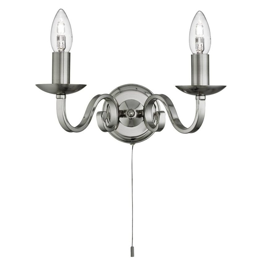 Netlighting Search Light Eu - Richmond 2 Light Indoor Candle Wall Light Satin Si