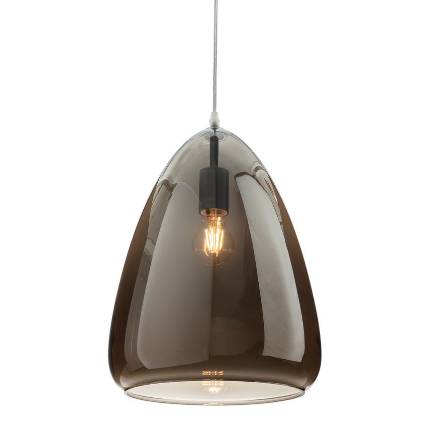 Firstlight Willis Dome Pendant Light Chrome with Smoked Glass - 2861CH