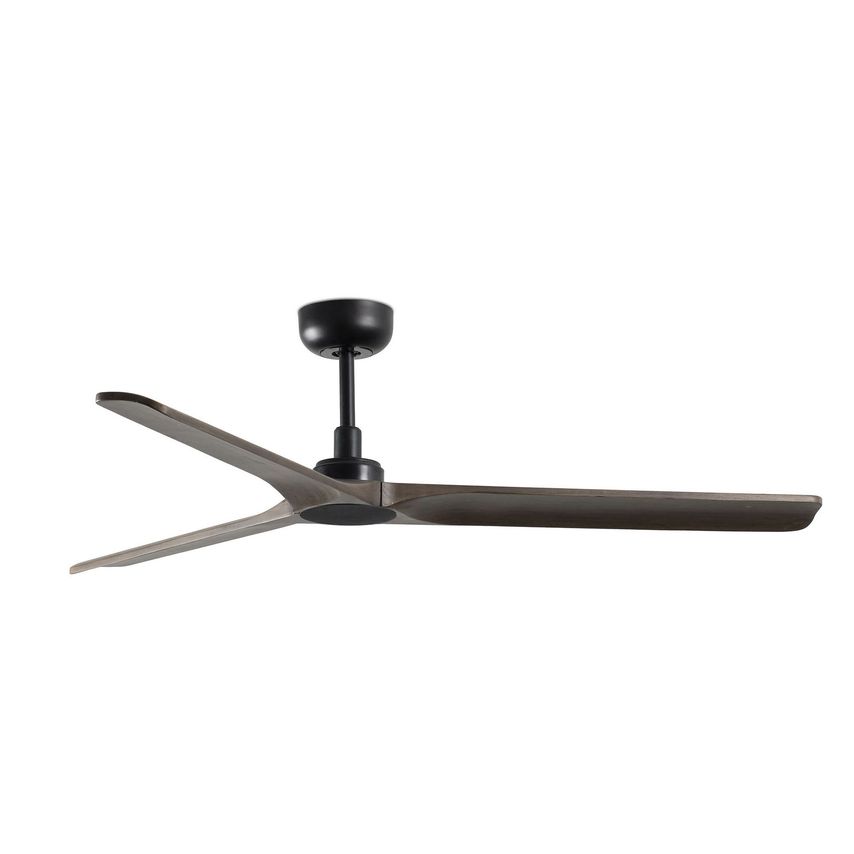 Faro Lighting Heywood Medium Black, Dark Wood Ceiling Fan with Dc Motor, 6 Speed
