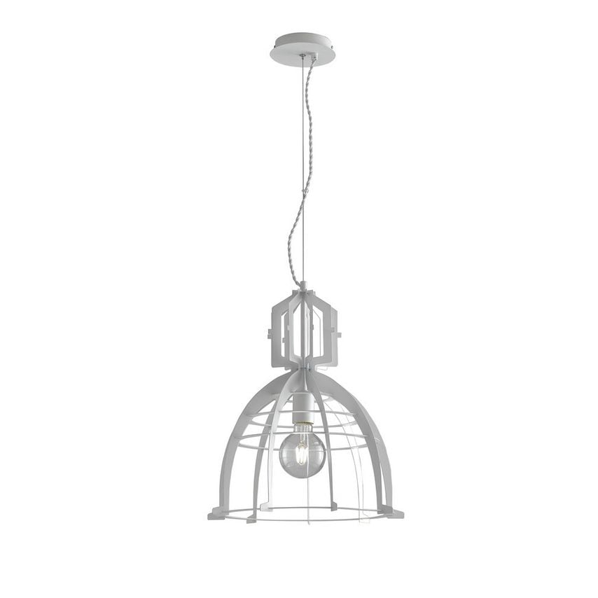 Fan Europe Urban Wire Frame Pendant Ceiling Light White 40x46cm