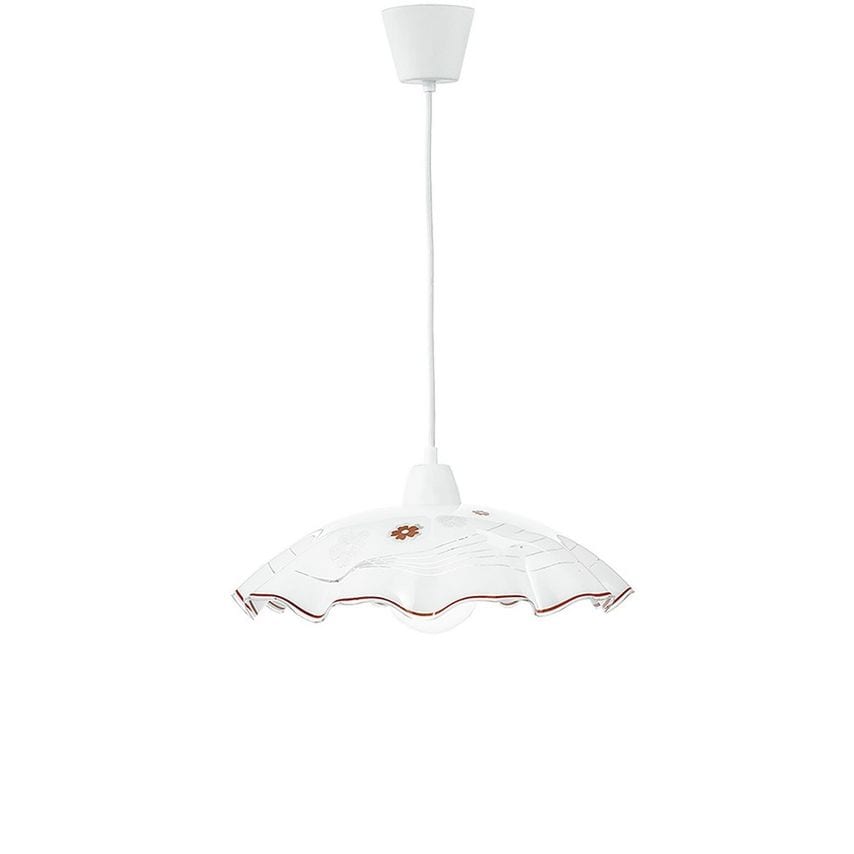 Fan Europe Victoria Dome Pendant Ceiling Light White 42x30cm