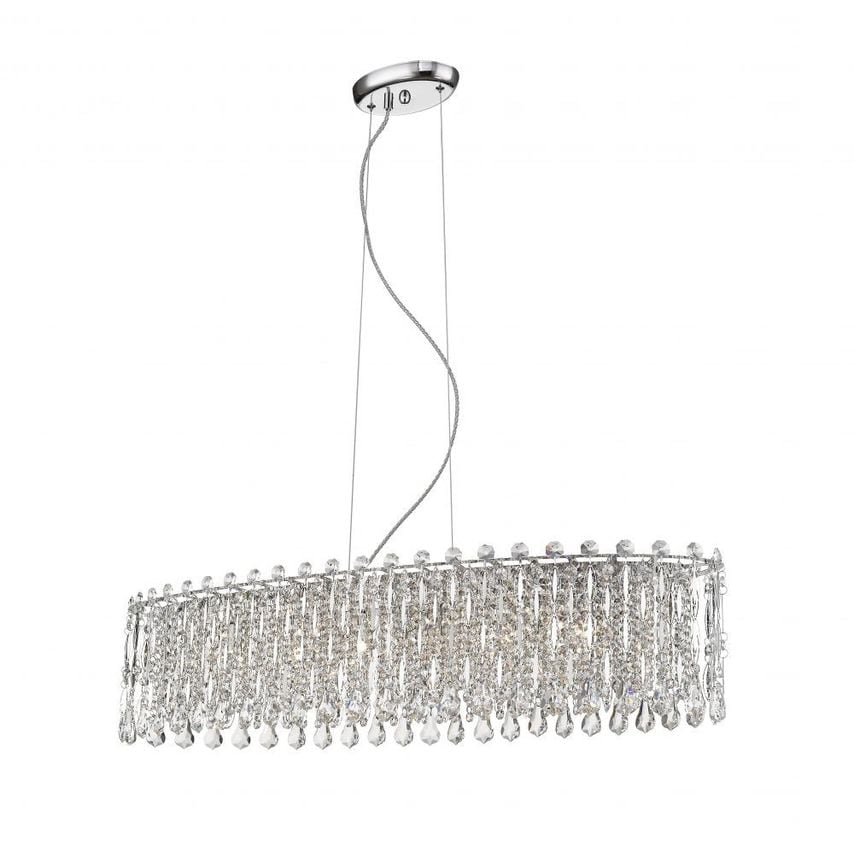 IMPEX Alita Crystal 6 Light Ceiling Bar Chrome