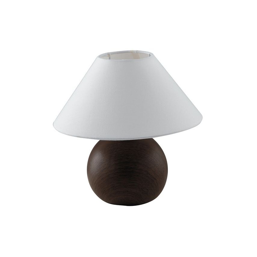 Fan Europe Table Lamp with Round Tapered Shade Brown, Ceramic, Fabric 23x23cm