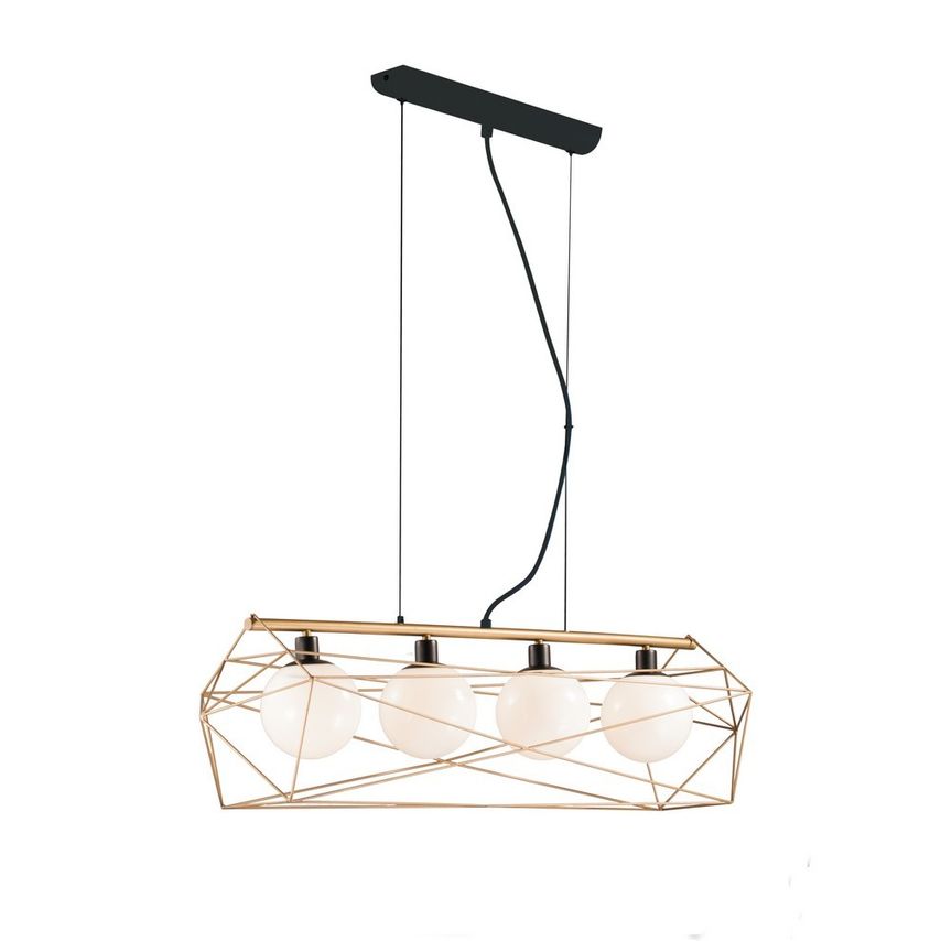 Fan Europe Abraxas Bar Globe Cage Ceiling Pendant, Black, Gold, E27