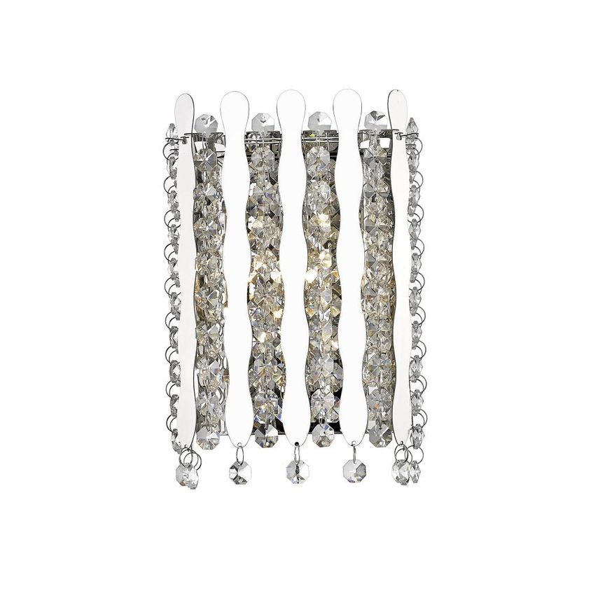 IMPEX Belize 1 Light Wall Lamp Chrome Crystal