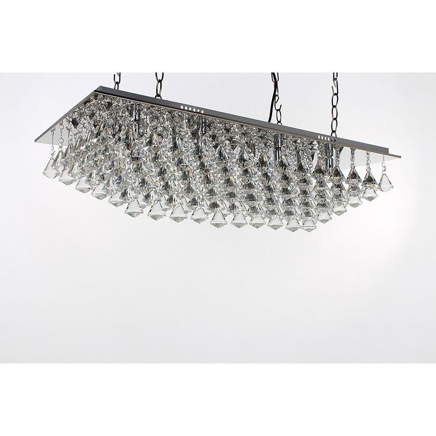 IMPEX Parma 8 Light Oblong Polished Chrome Ceiling Fitting
