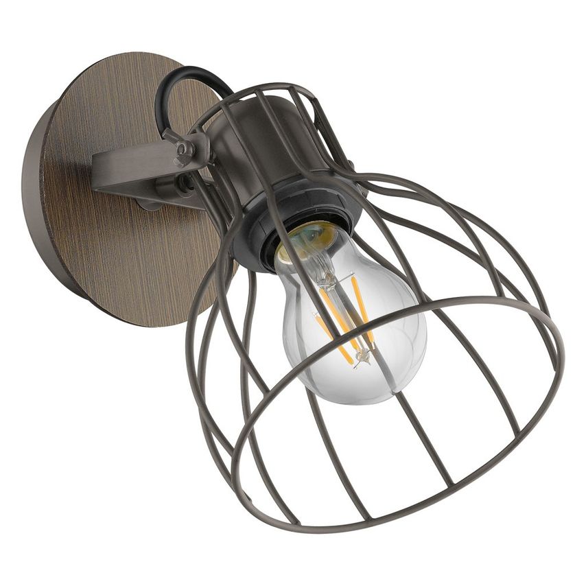 Eglo Lighting Sambatello Single Spotlight Brown, Silver