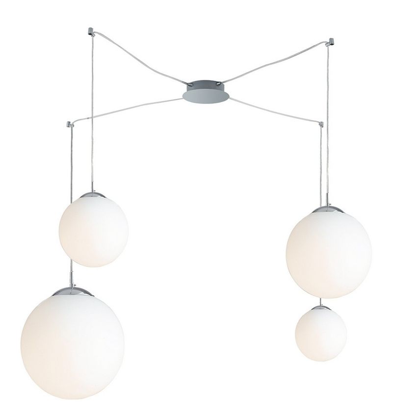Fan Europe Lampd 4 Light Cluster Pendant Ceiling Light White 250cm
