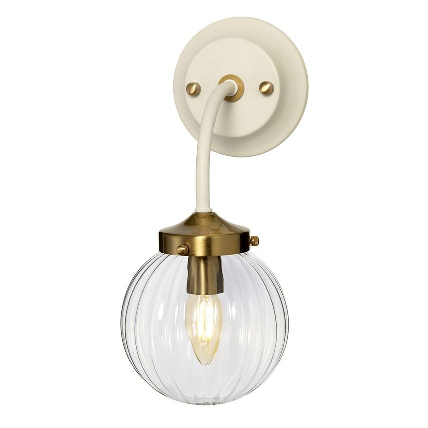Elstead Lighting Cosmos Retro 1 Light Wall Light Globe Glass Shade