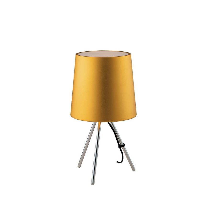 Fan Europe Marley Table Lamp with Round Tapered Shade Gold, Aluminum Lampshade 2
