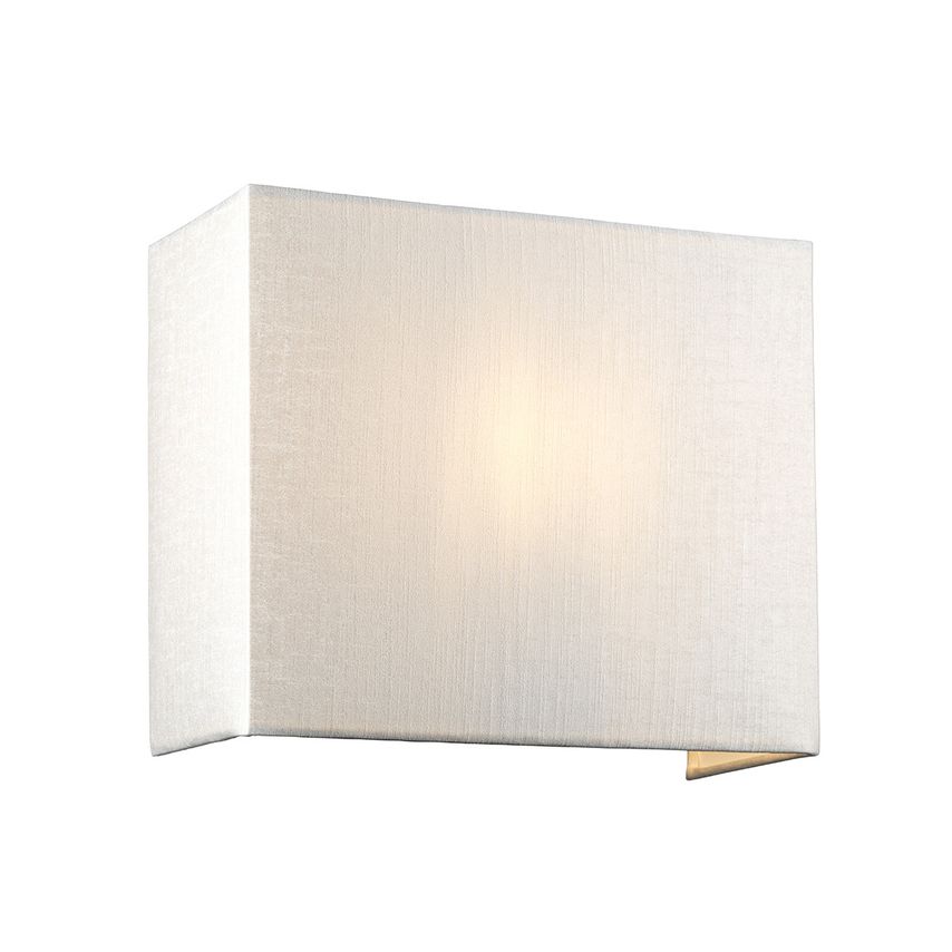 Elstead Lighting Riley Medium Square Wall Light with Polished Chrome, Ivory Faux