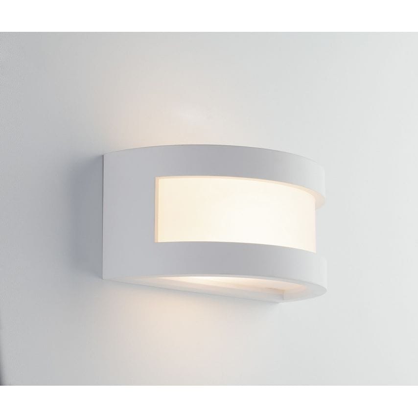 Fan Europe Cervinia Flush Paintable Plaster Wall Light, White, E27