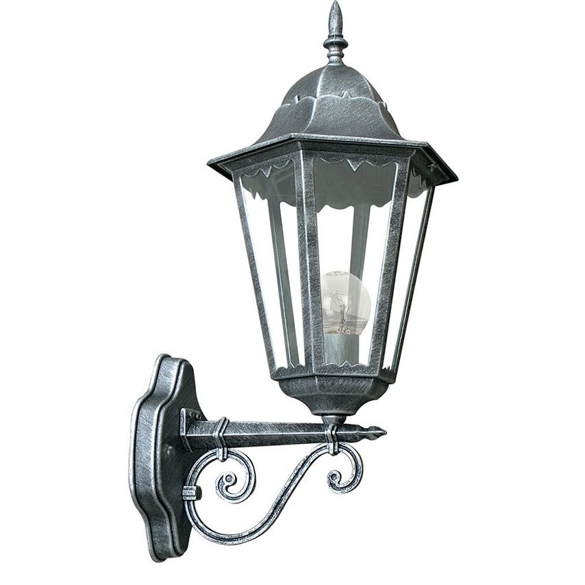 Fan Europe Firenze Outdoor Up Wall Lanterns Black, Silver, IP44 28.6x50.5x20.5cm