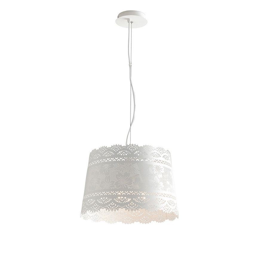 Fan Europe Cluny 3 Light Cylindrical Pendant Ceiling Light White 40x27.5cm