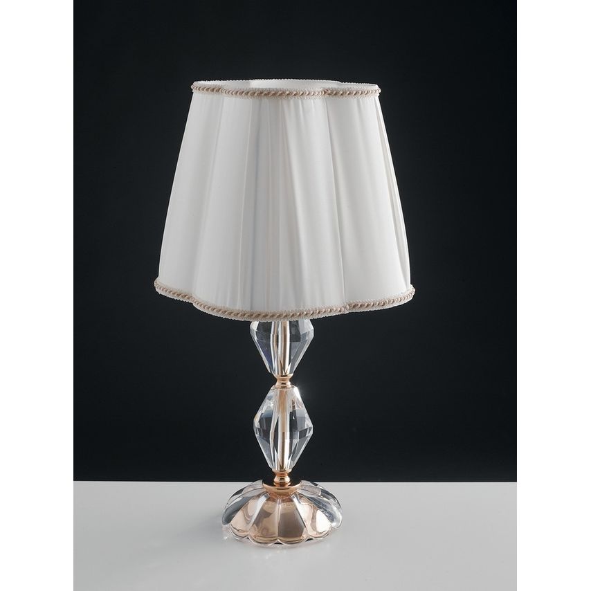 Fan Europe Riflesso Table Lamp with Round Tapered Shade Gold, Crystal 25x47cm