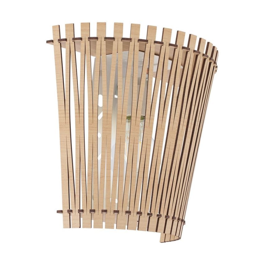 Eglo Lighting Sendero 1 Light Indoor Wall Light with Maple Wood Shade, E27