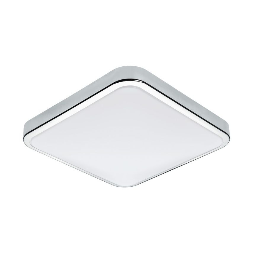 Eglo Lighting Manilva Led Square Bathroom Flush Ceiling Light Chrome IP44
