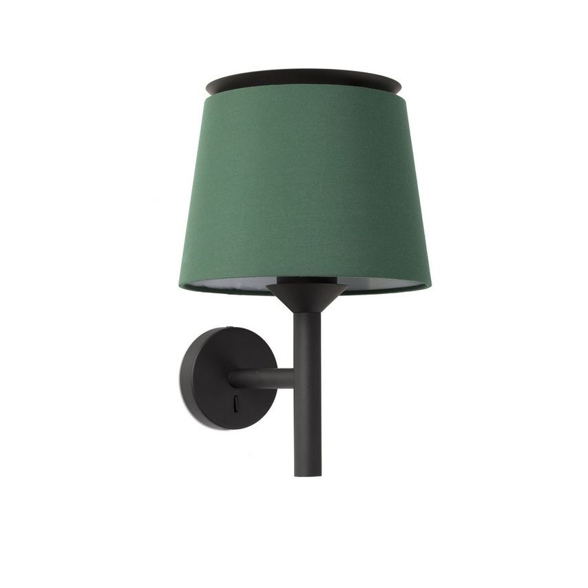 Faro Lighting Samba Wall Light with Shade Black, Green, E27
