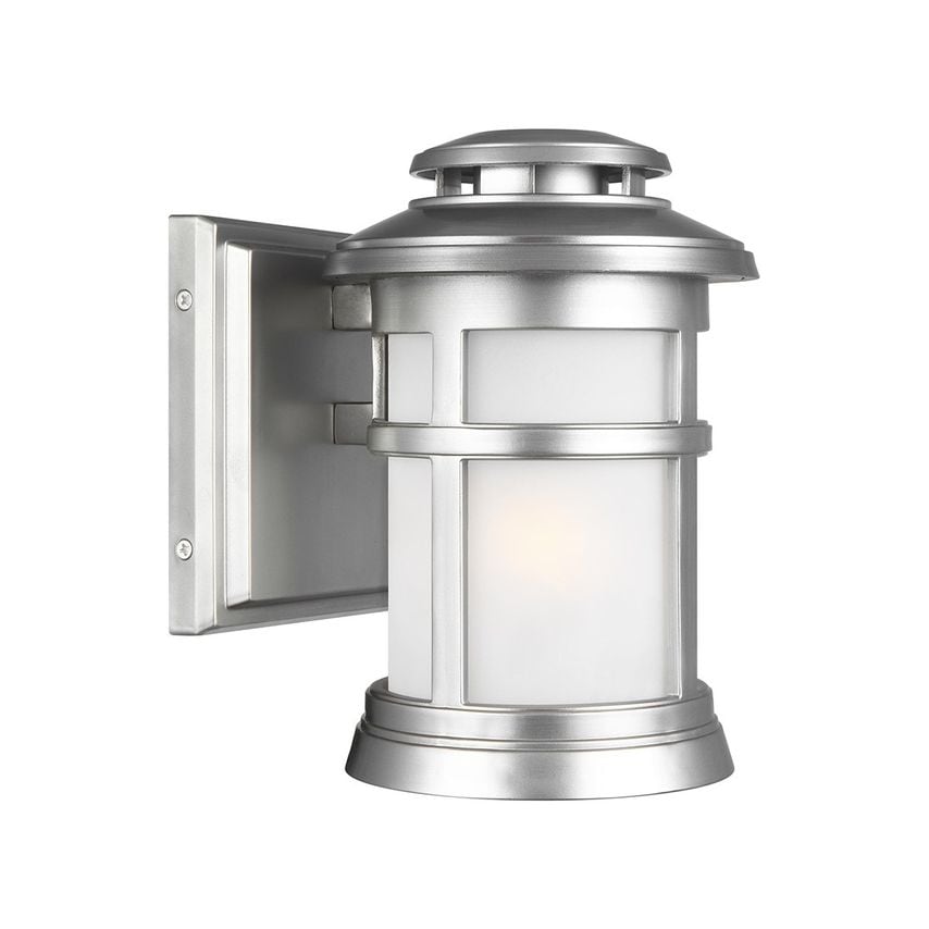 Elstead Lighting Newport Outdoor 1 Light Wall Lantern, Painted Brushed Steel, IP