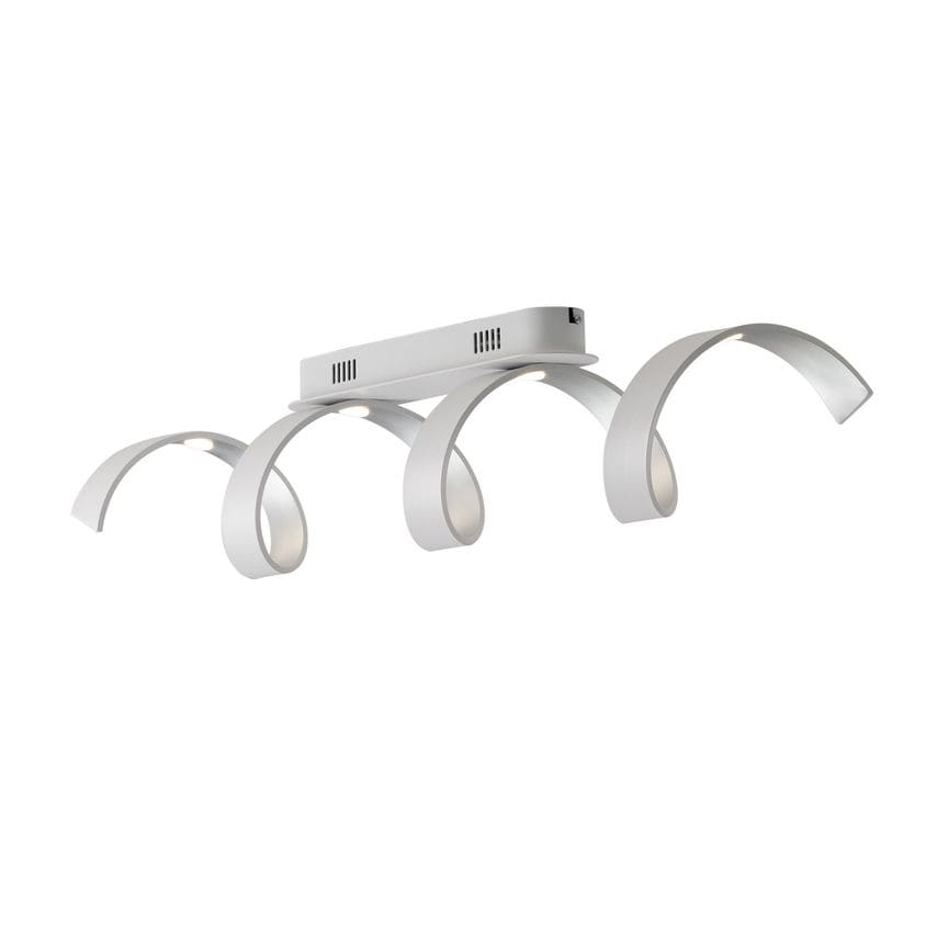 Fan Europe Helix Integrated Led Swirl Effect Ceiling Light, White, Silver, 4000K