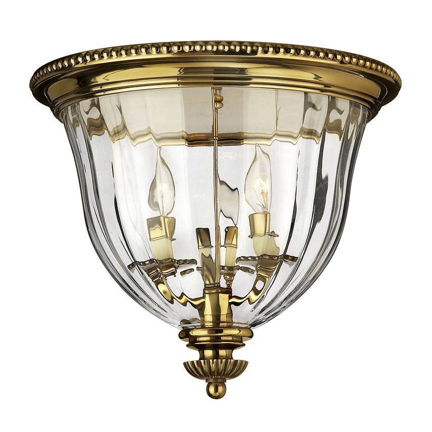 Elstead Lighting Cambridge 3 Light Flush Mount Ceiling Light Burnished Brass, E1