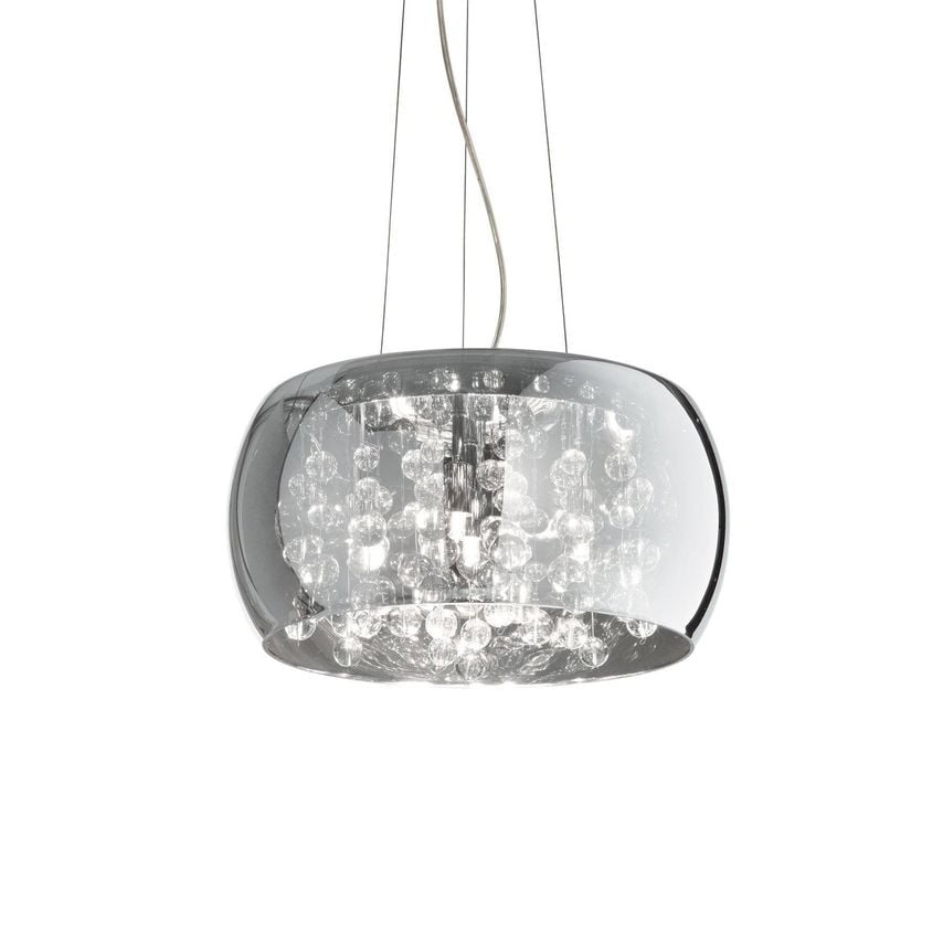 Ideal Lux Lighting Audi 5 Light Round Ceiling Pendant Smokey, G9