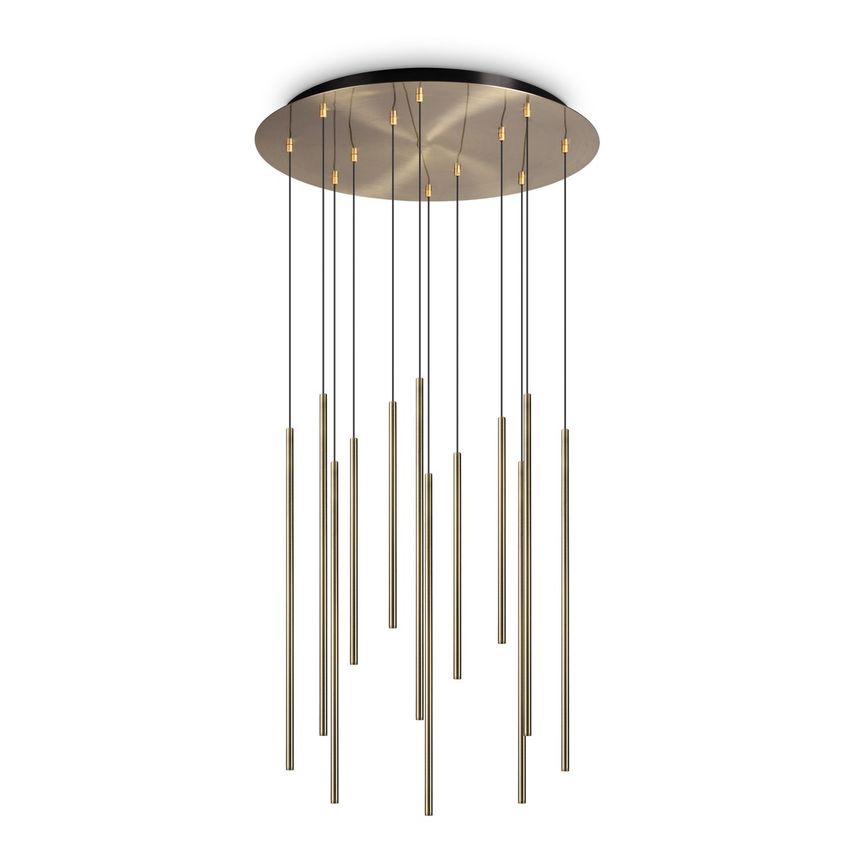 Ideal Lux Lighting Filo Decorative 12 Drop Cluster Pendant Ceiling Light Brass 3